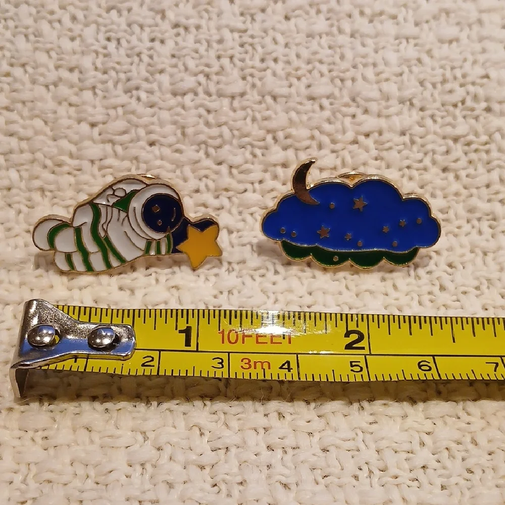 NEW Spaceman and Heaven Enamel Pin Set